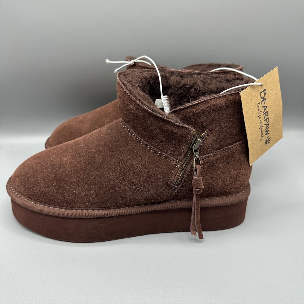 Bearpaw RETRO Ankle Winter Suede Boots Women’s Size 10 Chocolate Brown